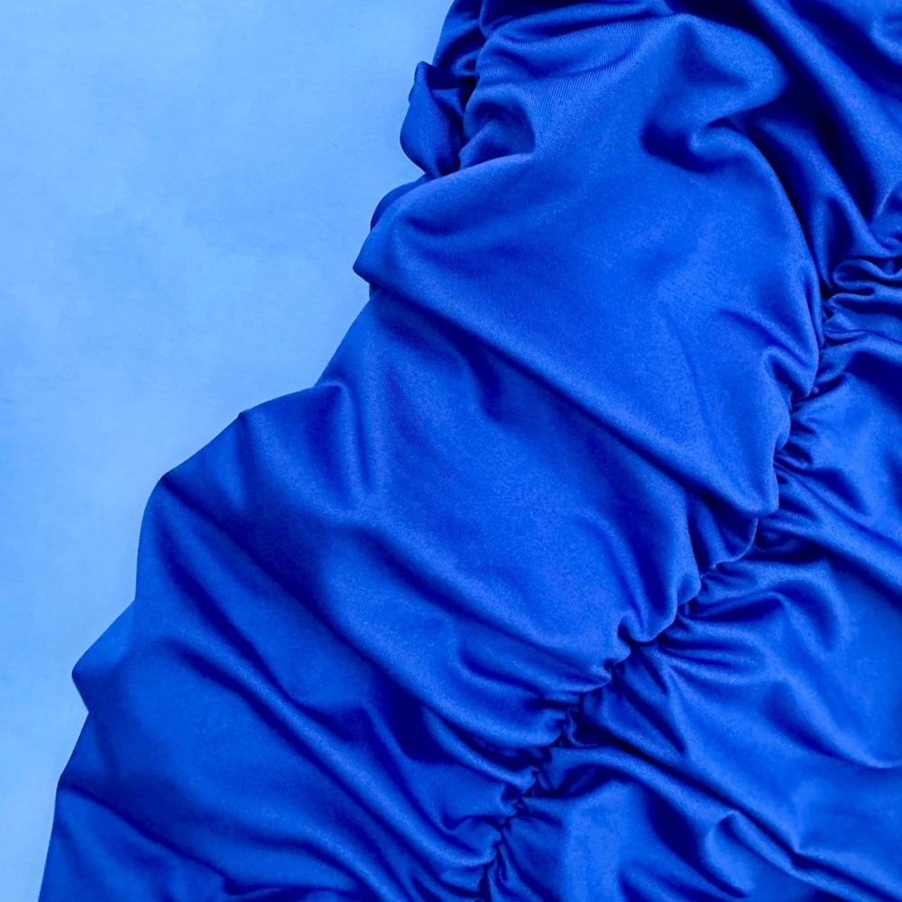 Blue Ruched Dress - Picture 2 of 3